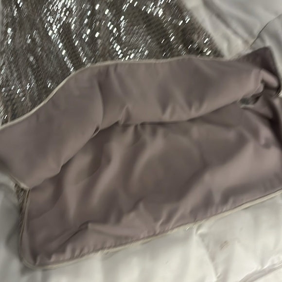 NWT! Silver Sequined Aliannia Mini Cocktail Dress by Saylor, Size S, price $220 - Picture 4 of 15